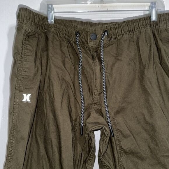 Hurley Olive Green XX-Large Mens Drawstring Elastic Waist Pants With Zippered Po - Picture 10 of 13
